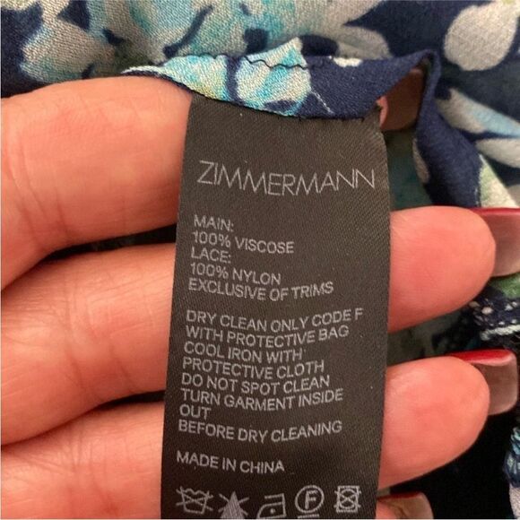 Zimmermann 100% viscose Floral Green Wrap Dress, L - Picture 16 of 16